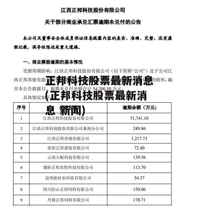 正邦科技股票代码，探索与前景展望