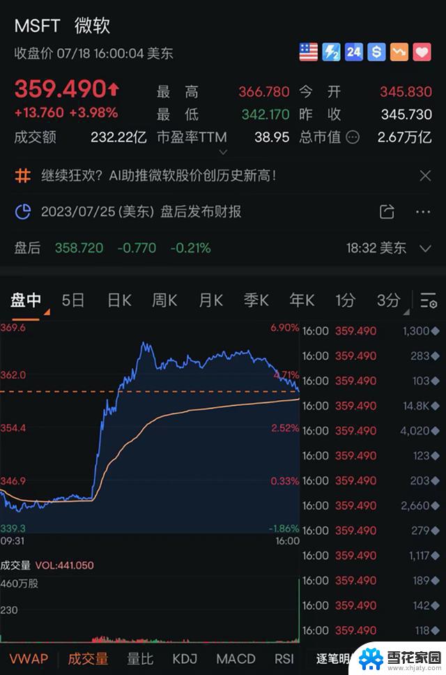 微软股票行情，科技巨头的市场表现与未来展望