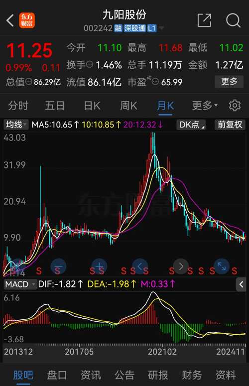 九阳股份股票，厨房电器龙头的成长与投资价值分析