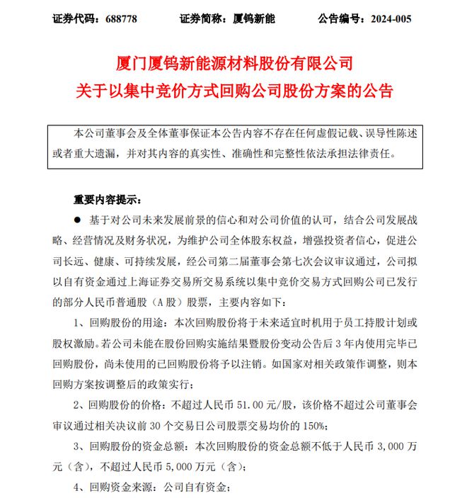 重大举措！公司拟3000万元至5000万元回购股份，彰显发展信心与市场价值