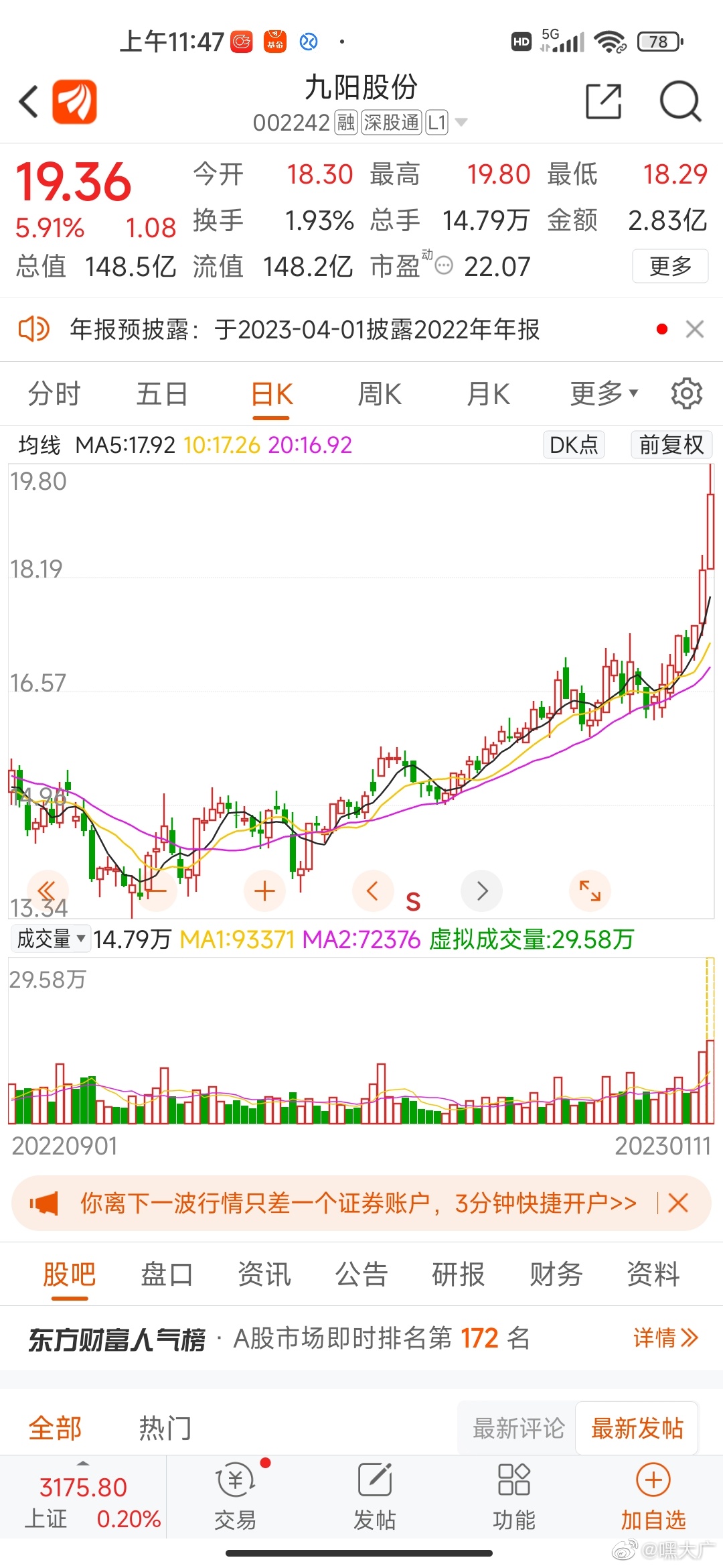 九阳股份股票，厨房电器龙头的成长与投资价值分析