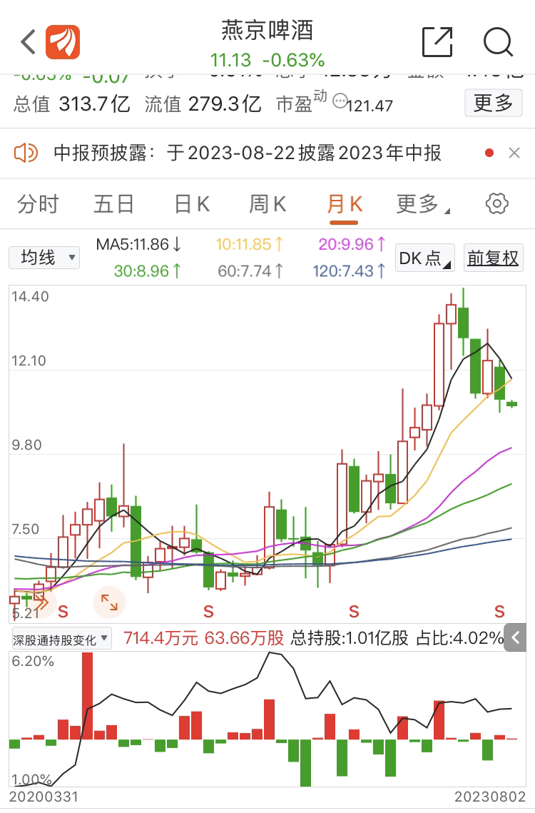 燕京啤酒股票，市场动态与投资价值分析