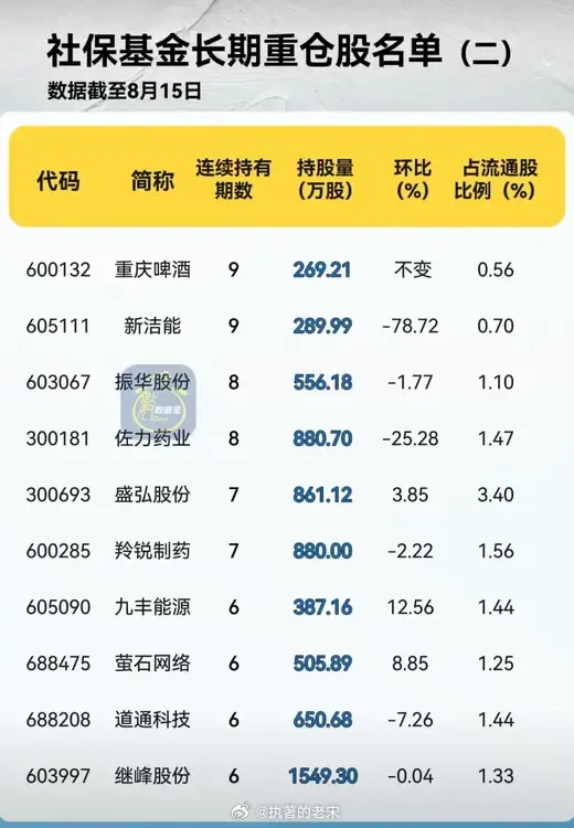 社保基金重仓股票，稳健投资的智慧与风向标
